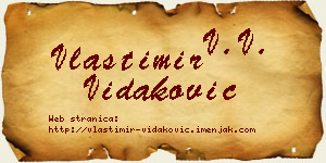 Vlastimir Vidaković vizit kartica